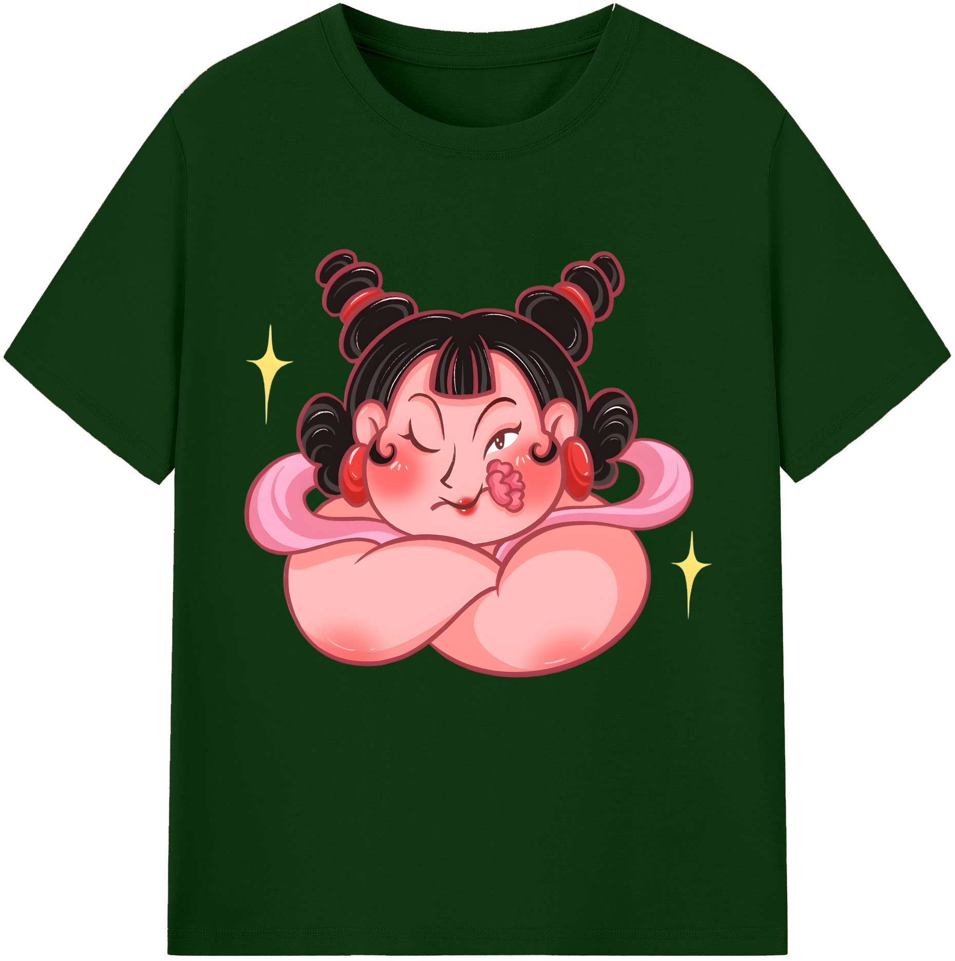 （画像用） Ne Zha 2 ナタ 魔童の大暴れ 綿100％半袖Tシャツ（フロントプリント）